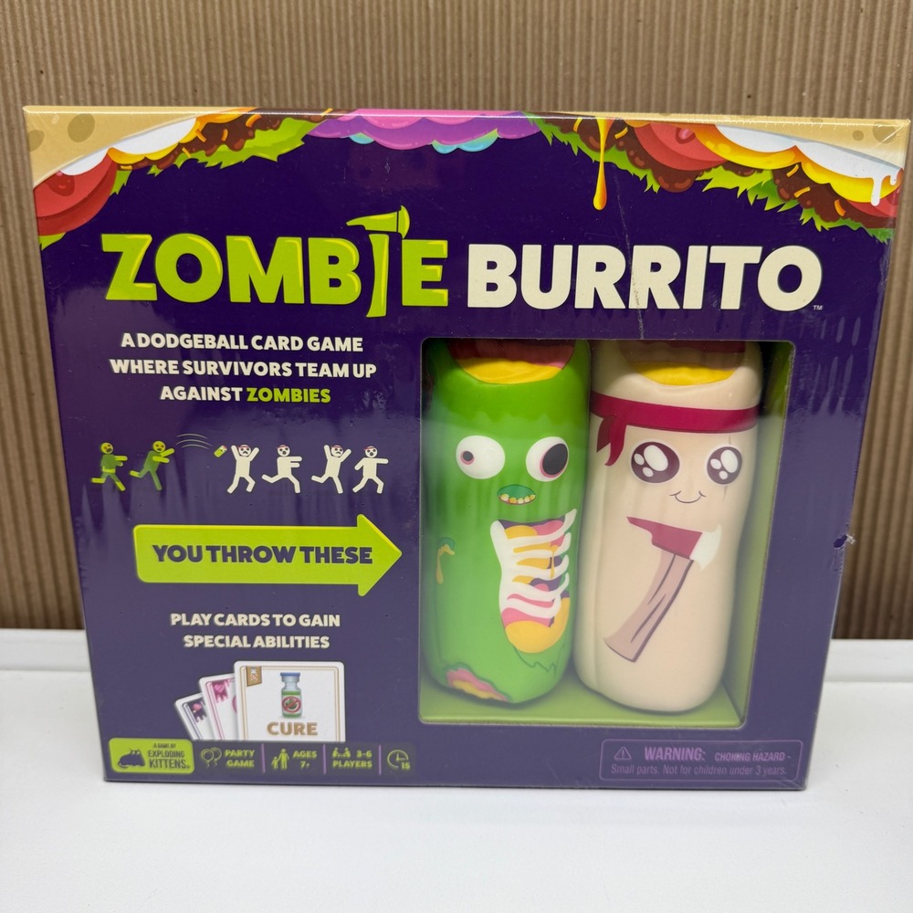 Zombie Burrito Dodgeball Card Game Exploding Kittens Party Game New Sealed